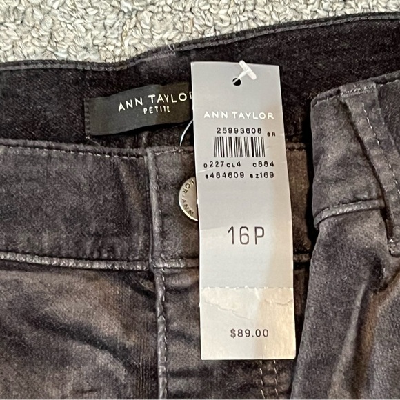 Ann Taylor Pants Womens 16 Petite Black Velour Velvet The Skinny NWT - Picture 5 of 10